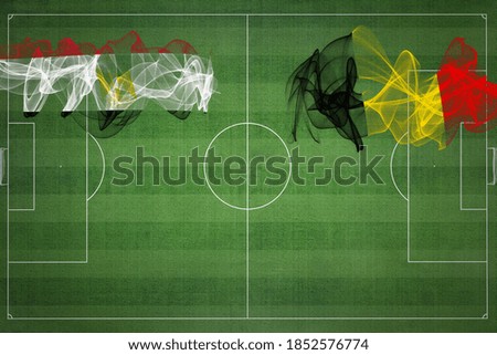 Egypt vs Belgium Soccer Match, national colors, national flags, soccer field, football game, Competition concept, Copy space