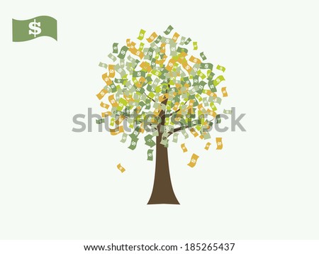 Dollar money currency growing tree 