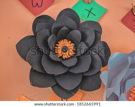 Beautiful Black Flower arts from cartoon paper