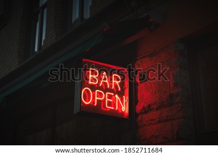 Neon Sign board, BAR OPEN