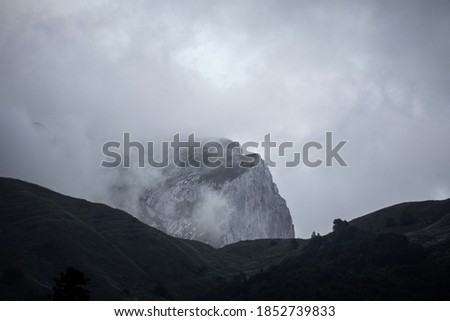 Harsh views of the Caucasus Mountains in the evening lighting