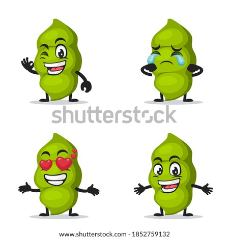 vector illustration of peas mascot or character collection set with expression theme