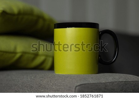 Coffee cup template. Blank mug printing design template