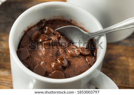 Homemade Chocolate Microwave Mug Brownie Ready to Eat Royalty-Free Stock Photo #1853003797
