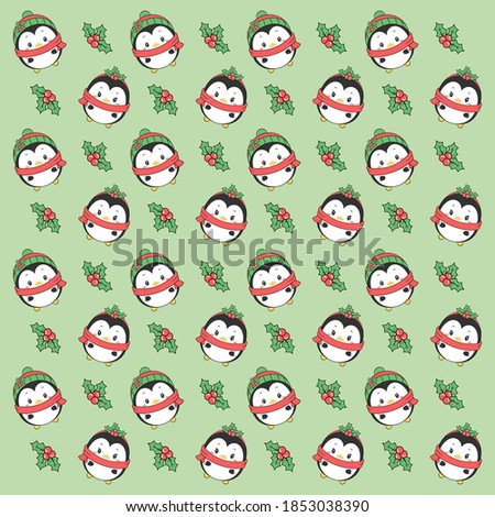 Merry Christmas cute cartoon drawing pattern background for gifts wrap
