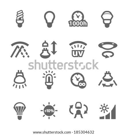 Simple set of lamp features related vector icons for your design Royalty-Free Stock Photo #185304632