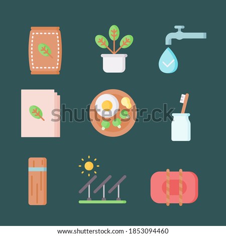 eco friendly product set icons stock vector illustration