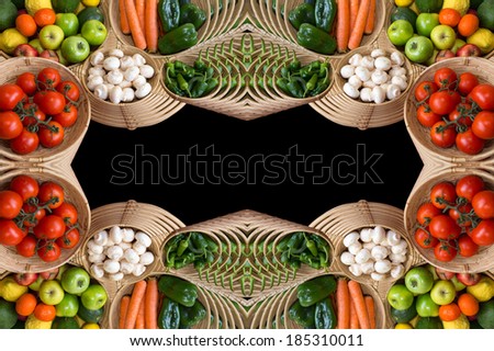 Vegetables & Fruits, kaleidoscope border