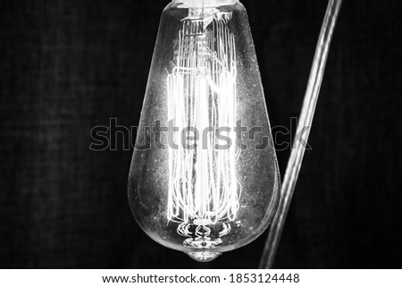 Series of Photos of different light bulbs in black and white