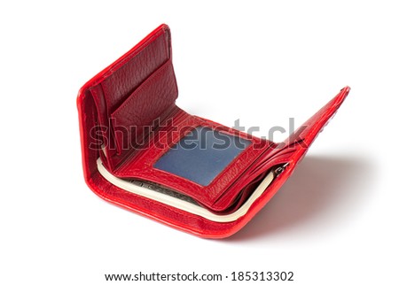 Leather purse cards isolated on a white background. S Studio photo