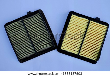Automotive air filter, Compare before and after.