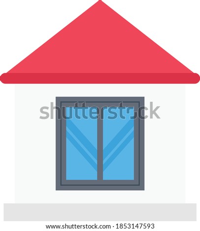 house vector flat colour icon 