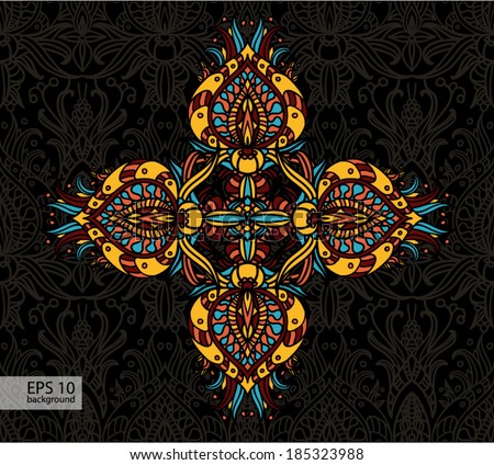 Bright asian ornament. Good for print, fabric, backgrounds, covers or invitations