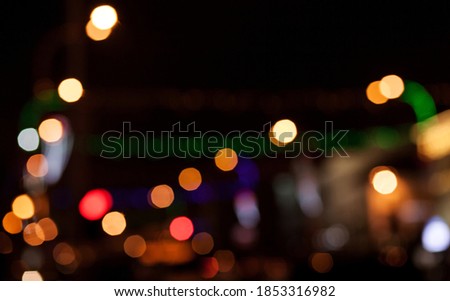 new year defocusing decoration from lights in city