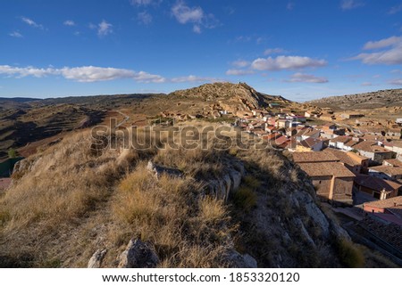 views of a Spanish village from the top of a hill