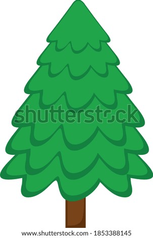 Vector illustration of emoticon of a pine