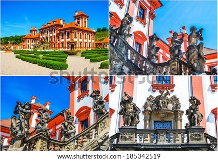 Collection of photos. The Troja Palace in Prague