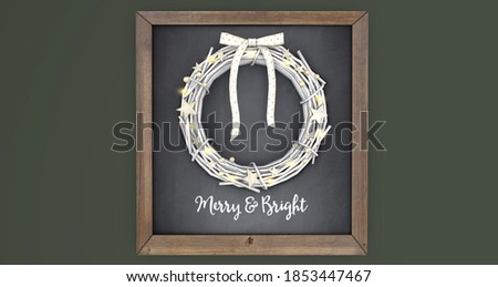 Christmas wreath White merry holidays