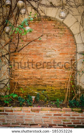 old arch brick wall