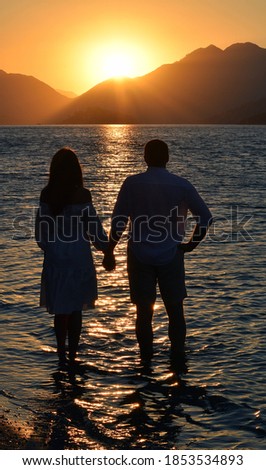 Couple Of Lover Holding Hand With Sunrise Girl And Boy Holding Hands At Sunset Stock Photos And Images Avopix Com