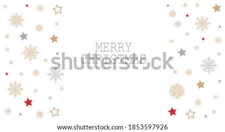 Hello winter, snowflakes, fir and deer pattern, shop now, sale banner, colored snowflake set vector illustration, Merry Christmas pattern and Happy New Year card