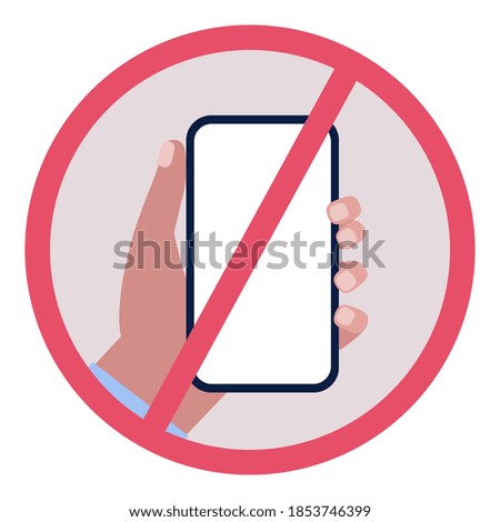 Smartphone detox concept. Colorful flat vector illustration