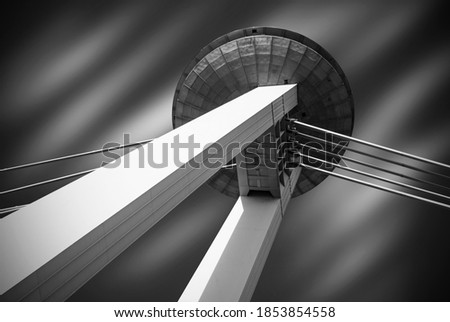 Since its construction in 1972 the bridge was called Most SNP ("Bridge of the Slovak National Uprising"), although locally it was called New Bridge. Royalty-Free Stock Photo #1853854558