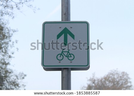 Sign of a designated bike path in Germany