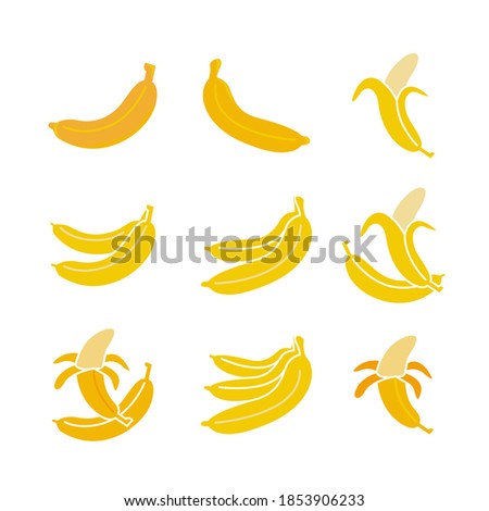 Banana icon set vector on trendy design