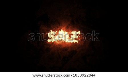 Sale fire discount promotion. Sale written with fire on black background