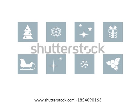 Vector set of stencils for Christmas craft, cut, decoration isolated on white background. Collection of 8 Christmas elements for decoration of vertical porch, walls, windows and other surface. 