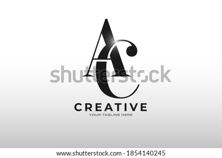 Initial letter A and C logo isolated on white background, Flat Logo Design Template, vector illustration