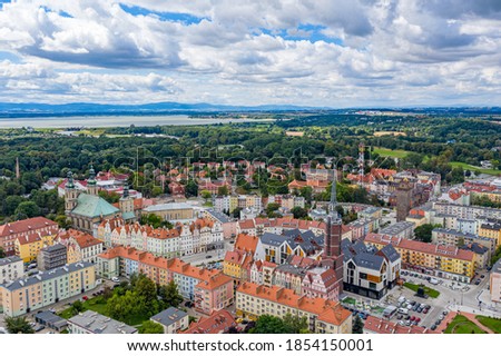 Aerial view of the city of Nysa in Poland
