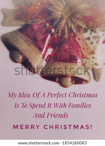 Text label with background of Christmas ornaments decoration 