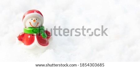 Snowman with snow Happy Christmas day - Copy space