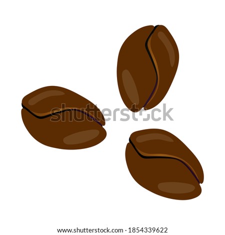 Realistic coffee beans isolated on white background. Minimalistic vector illustration.