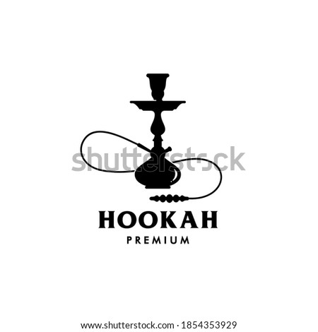 Hookah logo icon vector. Isolated hookah on white background, arabian shisha smoke clip art.