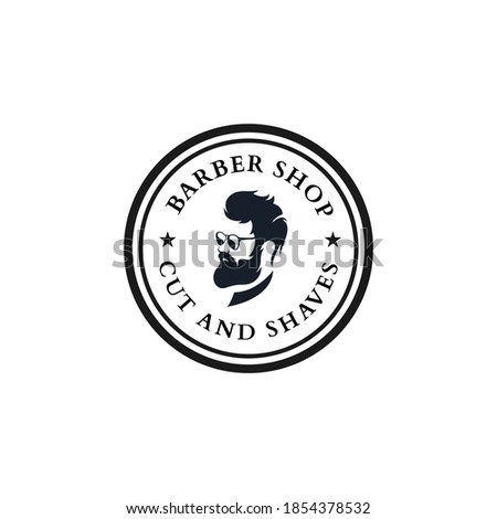 Man with beard Vintage barbershop logo templates