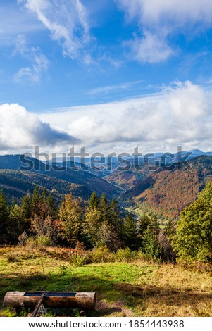 Mountains on a clear autumn day under a blue sky