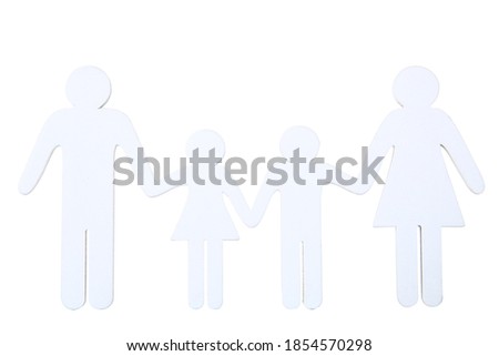 Family figures isolated on white background
