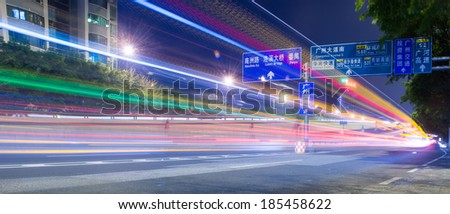 The traffic at night