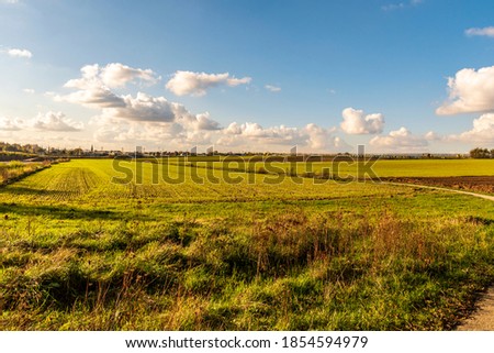 Agricultural scenery. Fields in Zaventem, Belgium Royalty-Free Stock Photo #1854594979