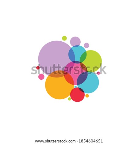An illustration design of a large colony depicted with the size of the circle and its diversity, can be used for logo and icon designs