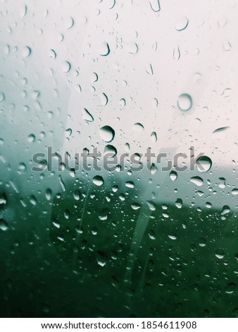 View inside of the car in the rainy day