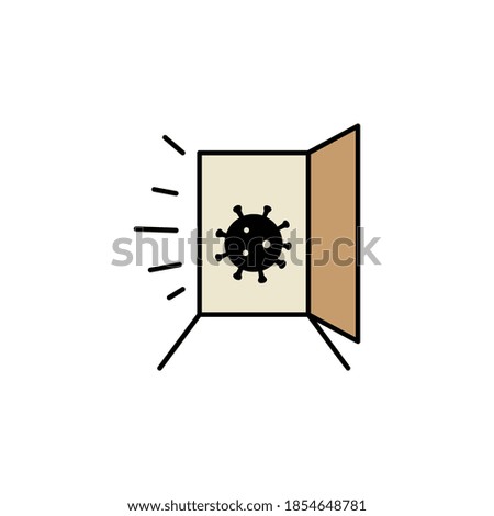 open door, coronavirus line illustration icon. Signs and symbols can be used for web, logo, mobile app, UI, UX
