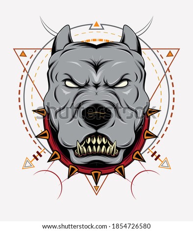 Angry pitbull vector logo template.