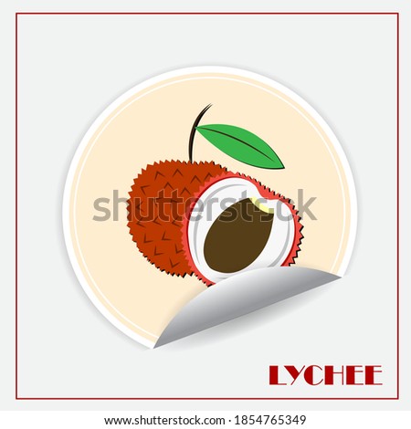 Lychee banner. design business card. Vector illustration.