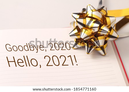 Goodbye 2020 with beautiful decoration. New year is the first day of the year in the Gregorian calendar.
 Royalty-Free Stock Photo #1854771160