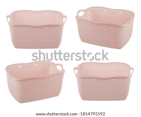Plastic basket isolated on white background.