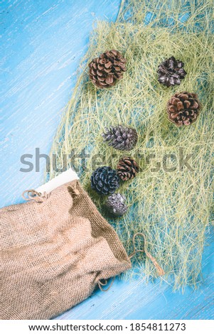 Christmas balls and bumps on a blue background
